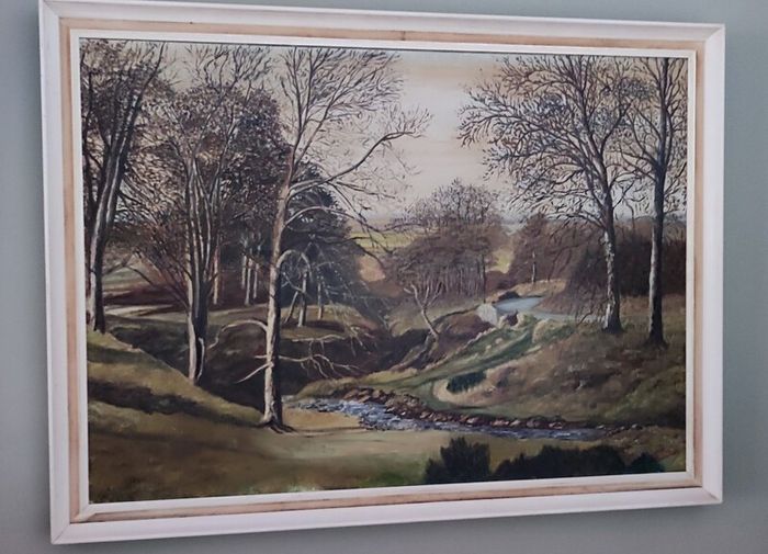 A very old hand-painted painting on canvas