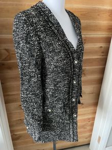 Mango Tweed Jacket blazer with Jewel Buttons size S