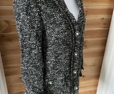 Mango Tweed Jacket blazer with Jewel Buttons size S