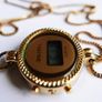 Vintage 70s LCD Digital Quartz Tassel Necklace Oval PENDANT Watch Image 7