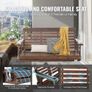 Wooden Porch Swing 4.5 ft, Patio bench swing for Courtyard & Garden, Upgraded 880 lbs Strong Load Capacity, Heavy Duty Swing Chair Image 2