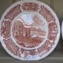 Vintage Set of Six Brown and White Fair Winds, Historical Scenes of Chinese Export to America - "The George Washington at Anchor" Salad Plates by Alfred Meakin Image 4