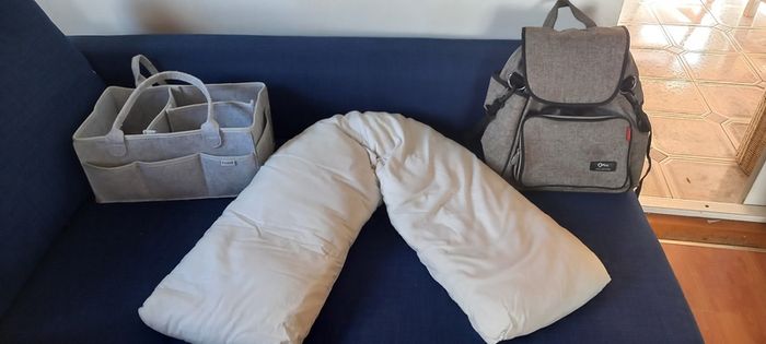 Baby changing bag, changing caddy, breastfeeding pillow