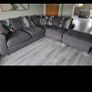 Large corner sofa, footstool & swivel chair for sale Image 3
