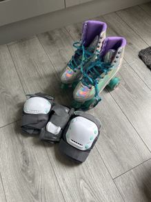 Roller skates and protective gear