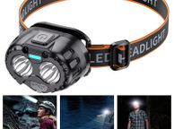 main image for ad LED Headlamp Torch USB-C Rechargeable Motion Sensor Waterproof Running Cycling