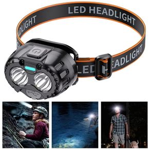 LED Headlamp Torch USB-C Rechargeable Motion Sensor Waterproof Running Cycling