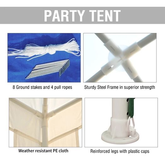 2.7m x 2.7m Garden Gazebo Marquee Party Tent Wedding Canopy Outdoor (FREE POSTAGE)