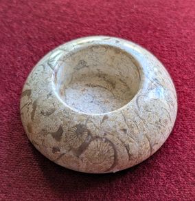 Fossil stone tea light holder