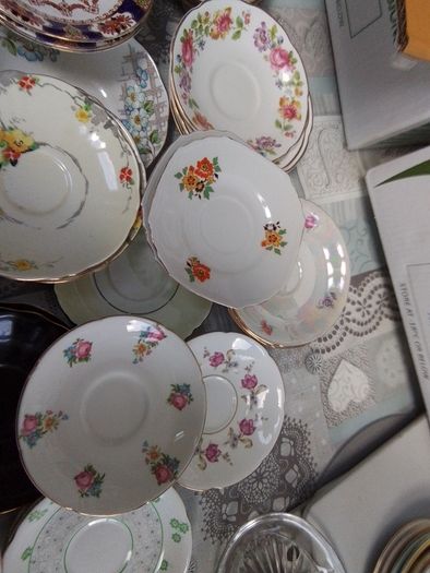 Mixed collection of china saucers