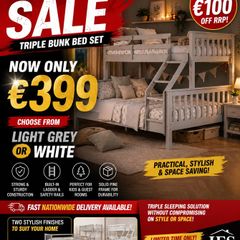 Triple Bunk Bed  Double Bottom Bed  ONLY 399
