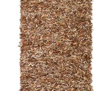 Shaggy Rug Genuine Leather 190x280 cm Tan