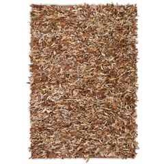 Shaggy Rug Genuine Leather 190x280 cm Tan