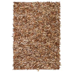 Shaggy Rug Genuine Leather 190x280 cm Tan