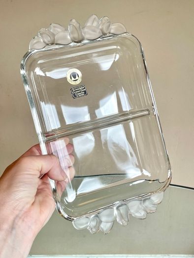 Mid Century Walther Crystal Glass Dish, Vintage West Germany