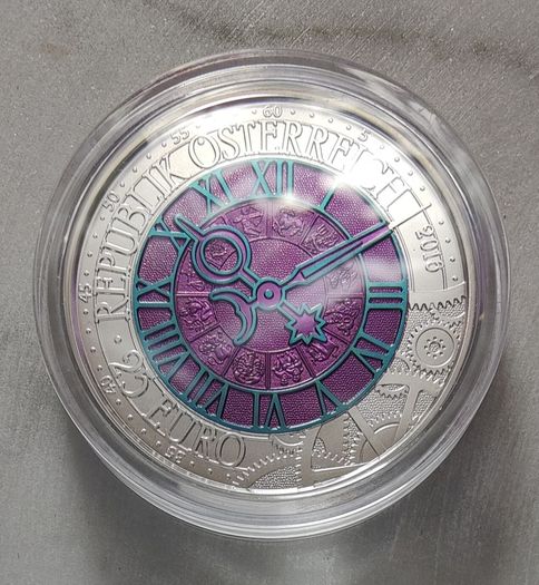 Austria 25 Euro Silver/Niobium (.900) Proof Coin 2016 - Time - Silver Niobium Series