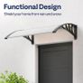 Window Door Awning 100x100cm Polycarbonate Spliced Canopy Transparent with Black Bracket Suitable for Door Porch Outdoor Roof Patio Image 3