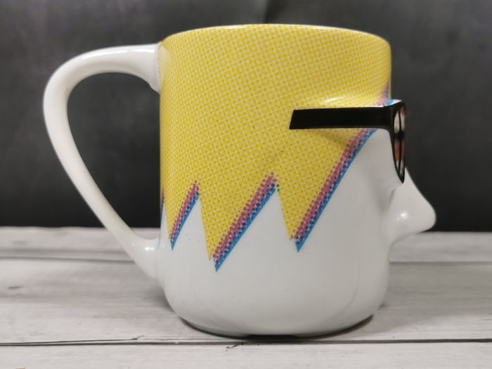 RARE Andy Warhol Porcelain Cup Artist Series Mug with Nose & Tongue Glasses VGC