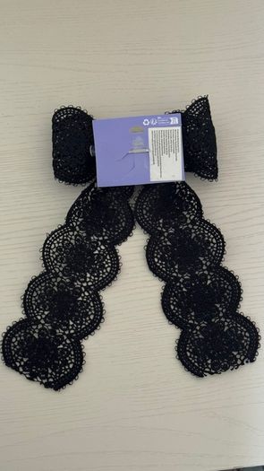 Claires Large Black Crochet Style Hair Bow Clip