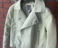 Primark green leather jacket size 4