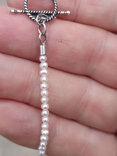 Suarti Branded Baroque Pearl Necklace on Sterling Silver Closures