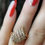 Solid 14K Yellow Gold Filigree & 1.20 CTW Six Row Diamond Waterfall Estate Ring Image 5