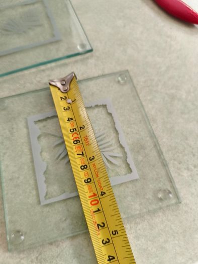 Set of 4 Glass Coasters .