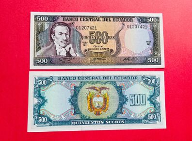 Ecuador  500  Sucres. 1984. Pick  124a.  ( Uncirculated ) Pick 21c