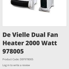 De Vielle Dual Fan Heater 2000 Watt
