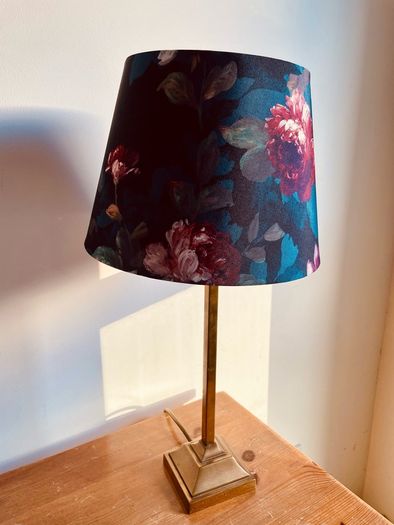 Pair of Stunning Floral Lampshades Dark Romantic Maximalist Country House Style BRAND NEW