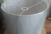 Shade/Large Round Gray Linen Lampshade .. Price Drop