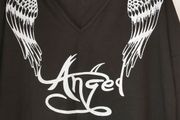 Black Tunic Dress with Angel Wings size 18