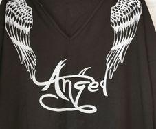 Black Tunic Dress with Angel Wings size 18