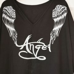 Black Tunic Dress with Angel Wings size 18