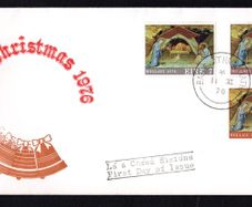 1976 Ireland Christmas: "The Nativity" by Lorenzo Monaco Commemorative Stamp Illustrated Addressed The Irish Times First Day Cover (FDC)