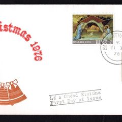 1976 Ireland Christmas: "The Nativity" by Lorenzo Monaco Commemorative Stamp Illustrated Addressed The Irish Times First Day Cover (FDC)