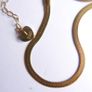 Vintage Gold Plated Flat Chain Necklace length 17" Image 10