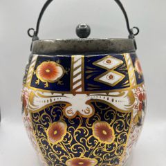 150 year old Davenport Imari Longport  Staffordshire biscuit ginger jar circa 1870s