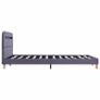 Bed Frame with LED Light Grey Fabric 135x190 cm Image 5