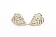 Vintage 925 Sterling Silver Leaf Stud Earrings