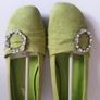 Solada Moda Ladies Green Suede Shoes New With Box Size UK3 Jewel Detail Low Heel CAN POST Image 9