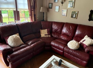 Leather Corner Sofa and Armchair