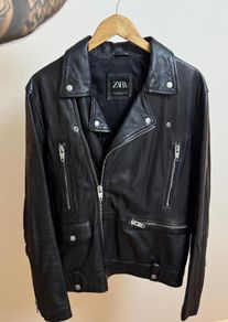Zara Genuine Leather Mens Jacket Size M Like New