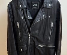 Zara Genuine Leather Mens Jacket Size M Like New