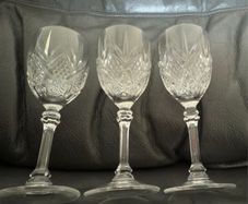 Beautiful set of 3 Crystal D'Arques  Fontenay Cut Sherry Glasses