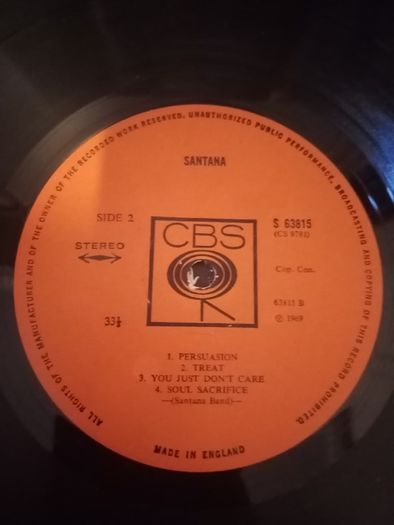 SANTANA debut 1st UK press 1969 LP laminated classic rock complete Hendrix Eric Clapton
