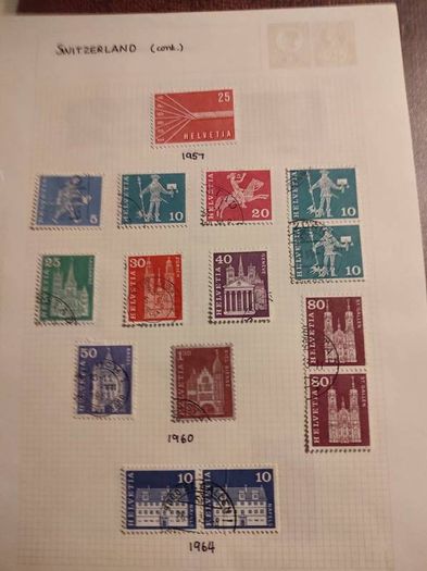 Switzerland stamps on loose pages