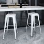 Bar Stools 2 pcs White Steel Image 4