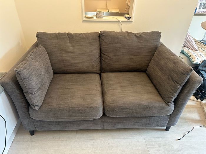 Two gray sofas