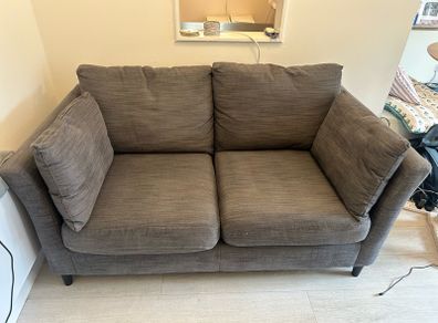 Two gray sofas